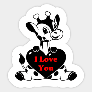 Baby Giraffe with Heart Sticker